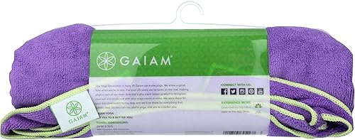 Miniatura 4 de Gaiam Toalla de yoga  Toalla de yoga activa y seca, antideslizante, absorbe la humedad, absorbente del sudor, toalla de yoga caliente de microfibra
