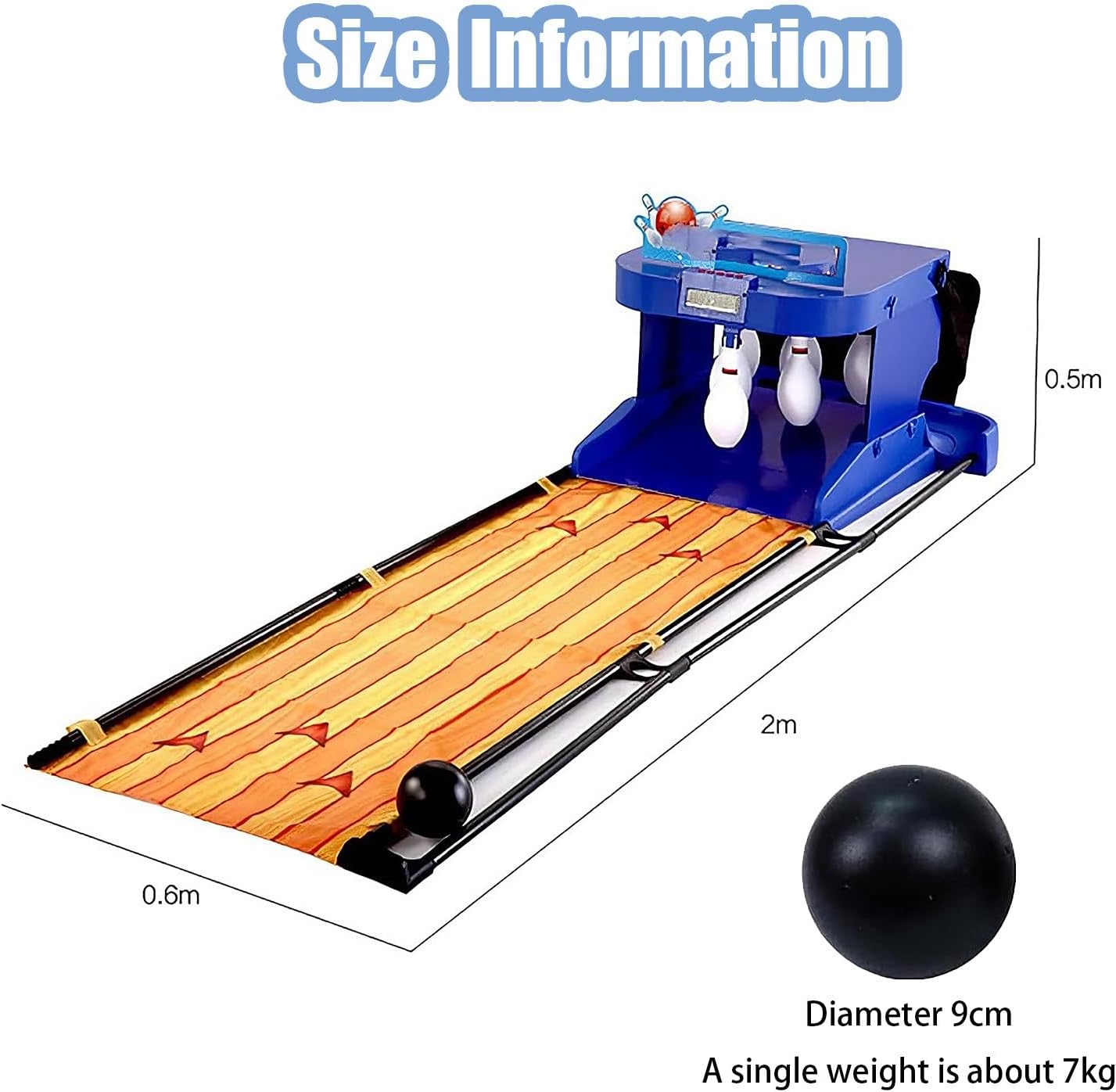 Electric Bowling Machine,Foldable Indoor Electronic Bowling Alley Game with LED Scoreboard,Automatic Reset, Lighting and Simulation Sound Effect,Home Entertainment 3.5m/11ft