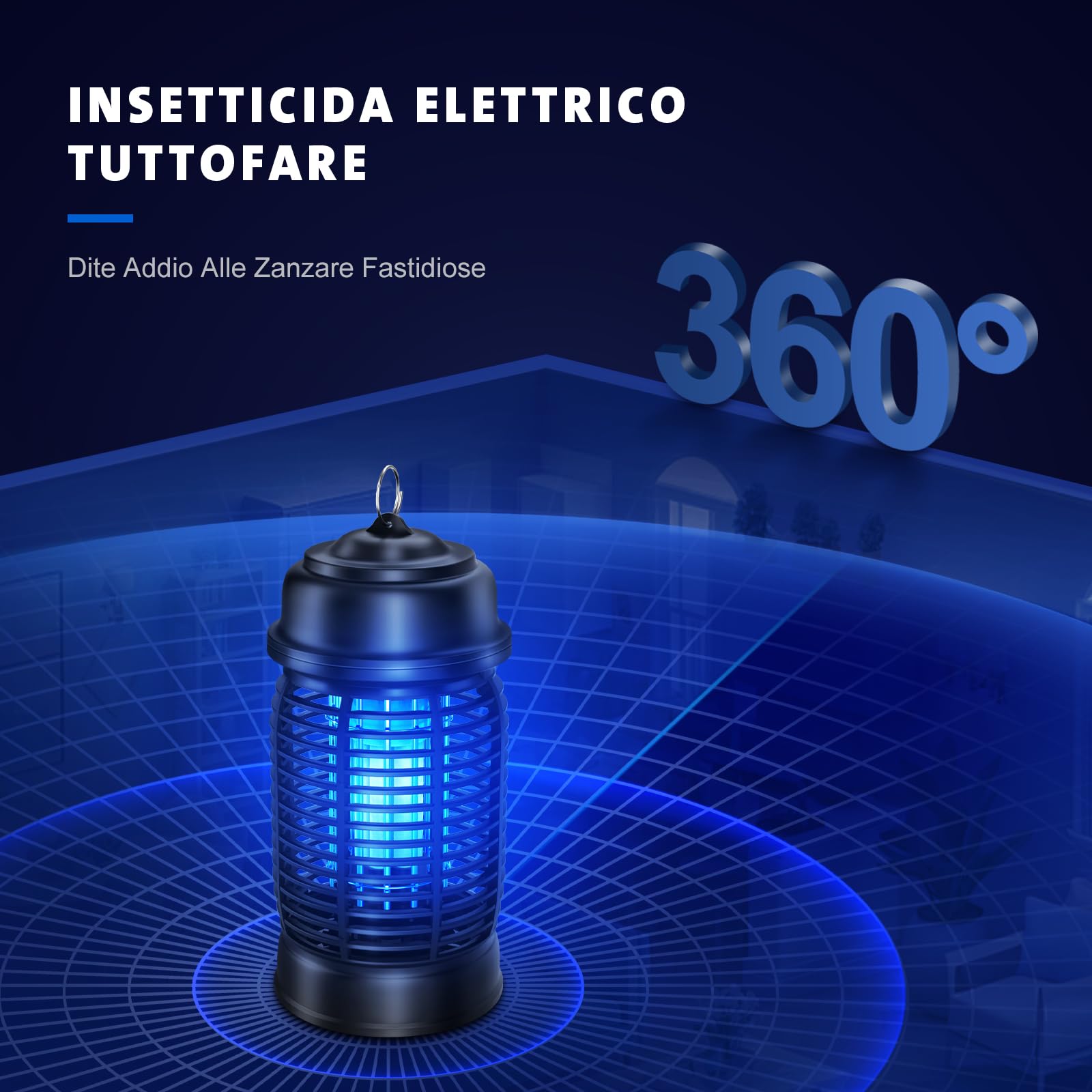 Lampada Antizanzare Elettrica, 20W UV Anti Zanzare, Zanzariera Elettrica Impermeabile IPX4, Insetticida Zanzare per Casa Cucina Giardino Interno Esterno