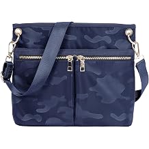 PAKFIEKS Crossbody Nylon Handbag Women High Texture Shoulder Bag Multi-Pocket Lightweight Shopping Messenger Bag