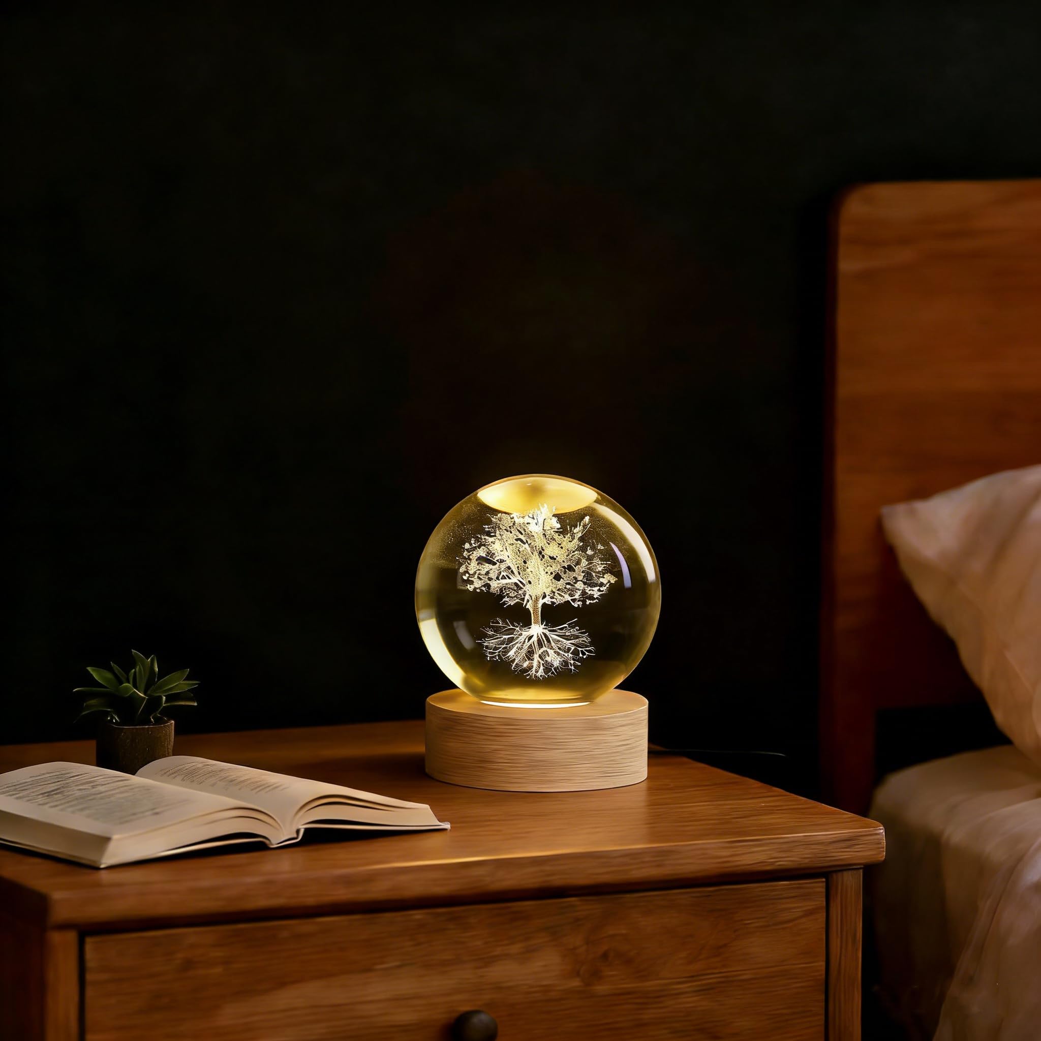 XIANNVXI Albero della Vita Ornamento Palla di Cristallo Fermacarte Albero della Vita Regali Fermacarte Decorazione per Camera da Letto Ufficio Eccentrico Novità Spirituale inaugurazione della casa