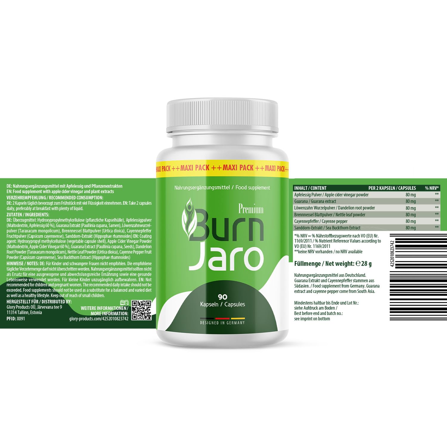 Burn Jaro Premium Kapseln | Für einen bewussten Lebensstil | 90 Kapseln