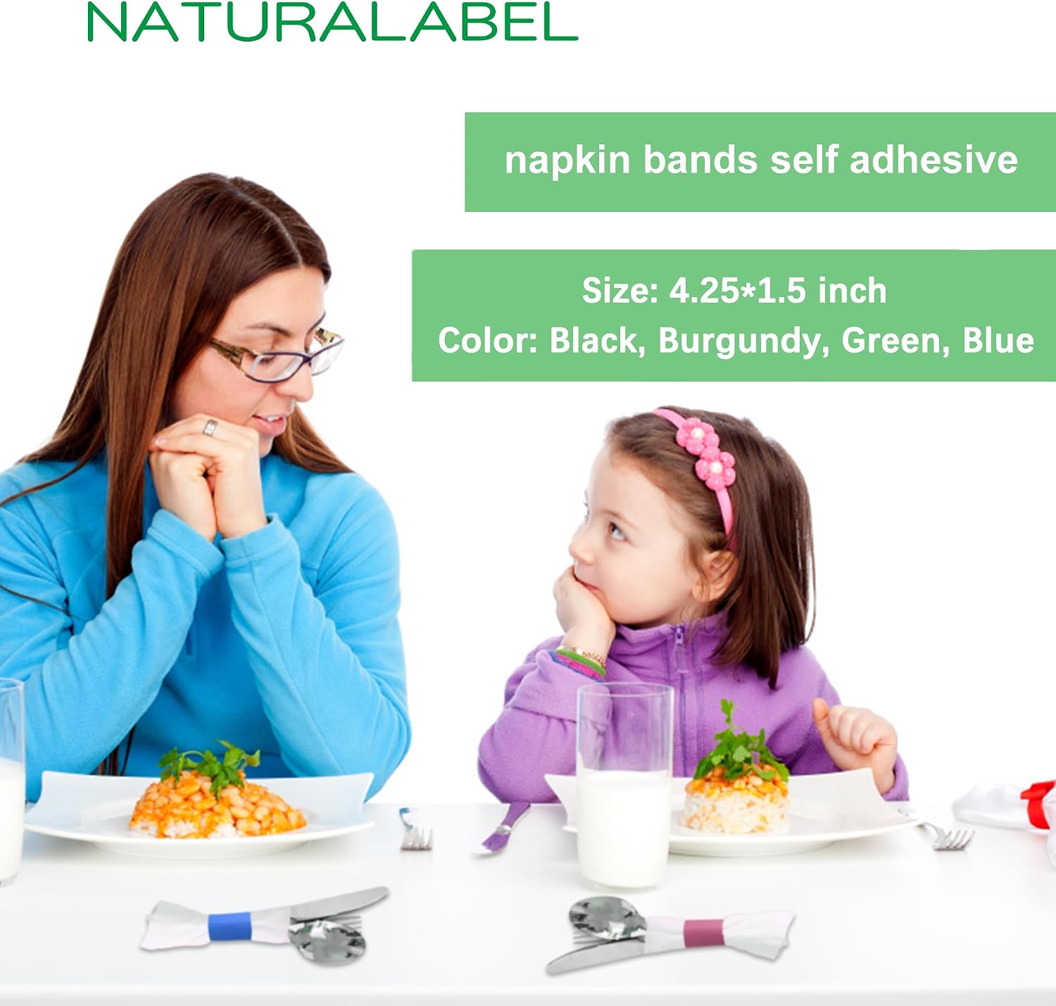 NATURALABEL Self-Adhesive Napkin Bands, Pack of 2,000, Assorted image 4