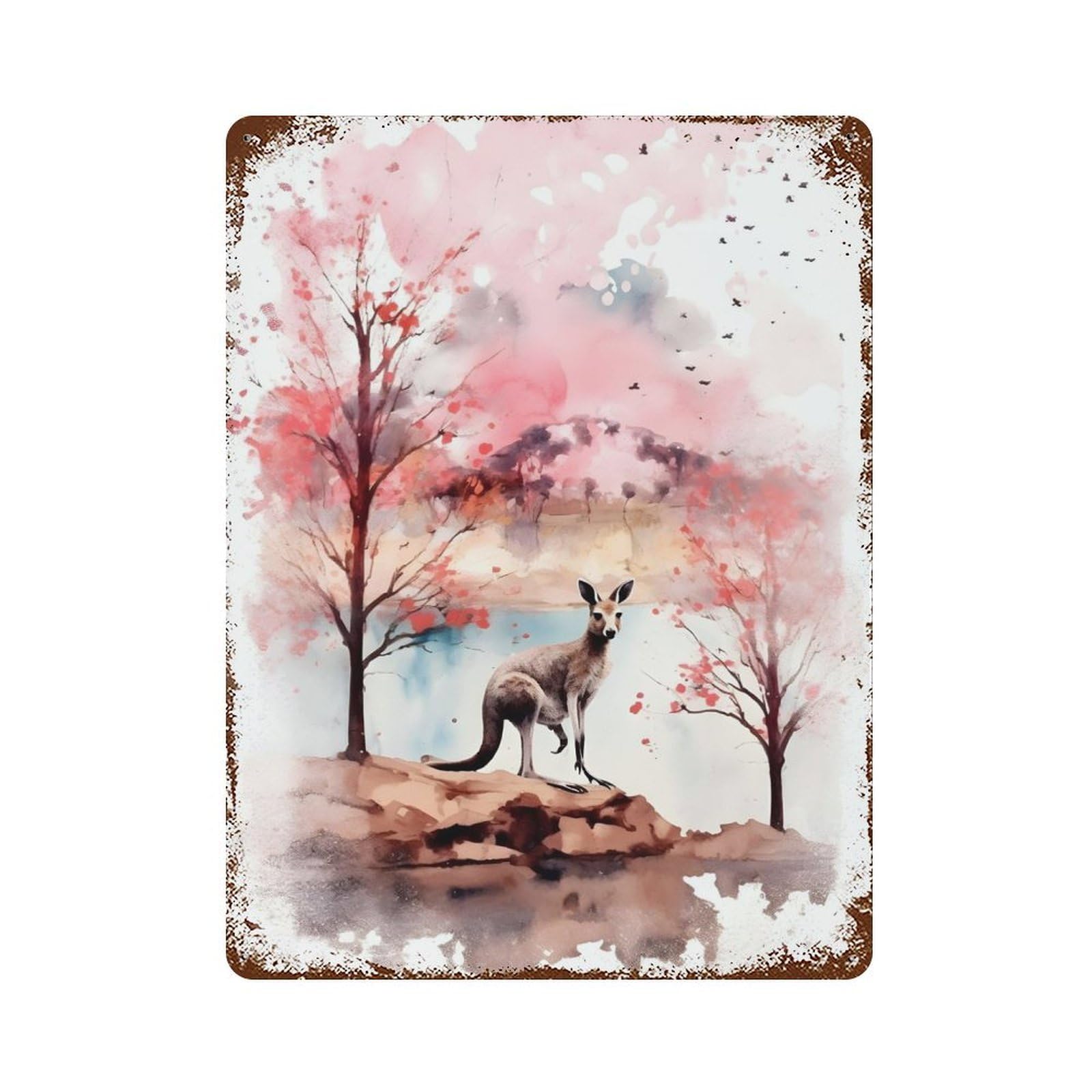Kangaroo Retro Metal Sign 15.7"x11.8", Ideal for Cafe, Home Bar And Lounge Decor