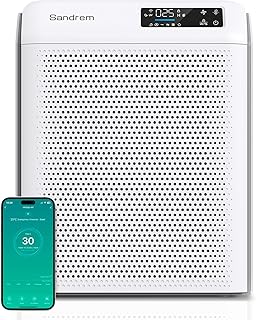 Smart HEPA Air Purifier for Home & Bedroom, CADR 300m³/h Large Room up to 1220 sq ft, 3-Stage H13 Filter Removes 99.97% Dust Pollen Pet Smoke, APP Control Air Cleaner with UV-C & Ioniser(Ganymade)