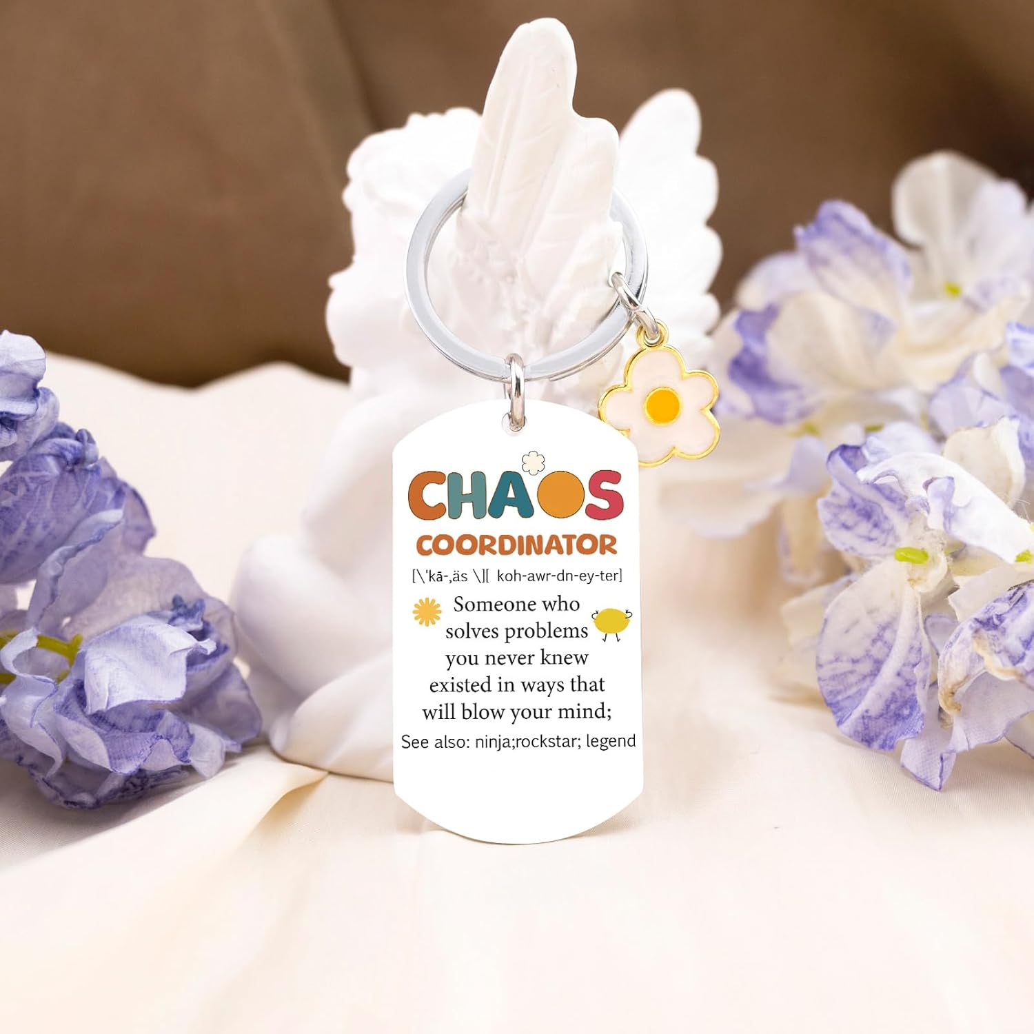 Work Valentines Gifts Chaos Coordinator Gifts for Women Supervisor Gift Keychain Best Boss Gift for Bosses Lady Manager Coworker Boss's Day Work Anniversary Christmas Chaos Coordinator Keyring - Image 3