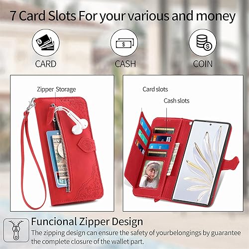 Miniatura 2 de Compatible with Xiaomi Poco X3 GT Case,Wallet Zipper Card Holder,Compatible with Redmi Note 10 Pro (China) 5G PU Leather Flip Stand Magnetic Closure