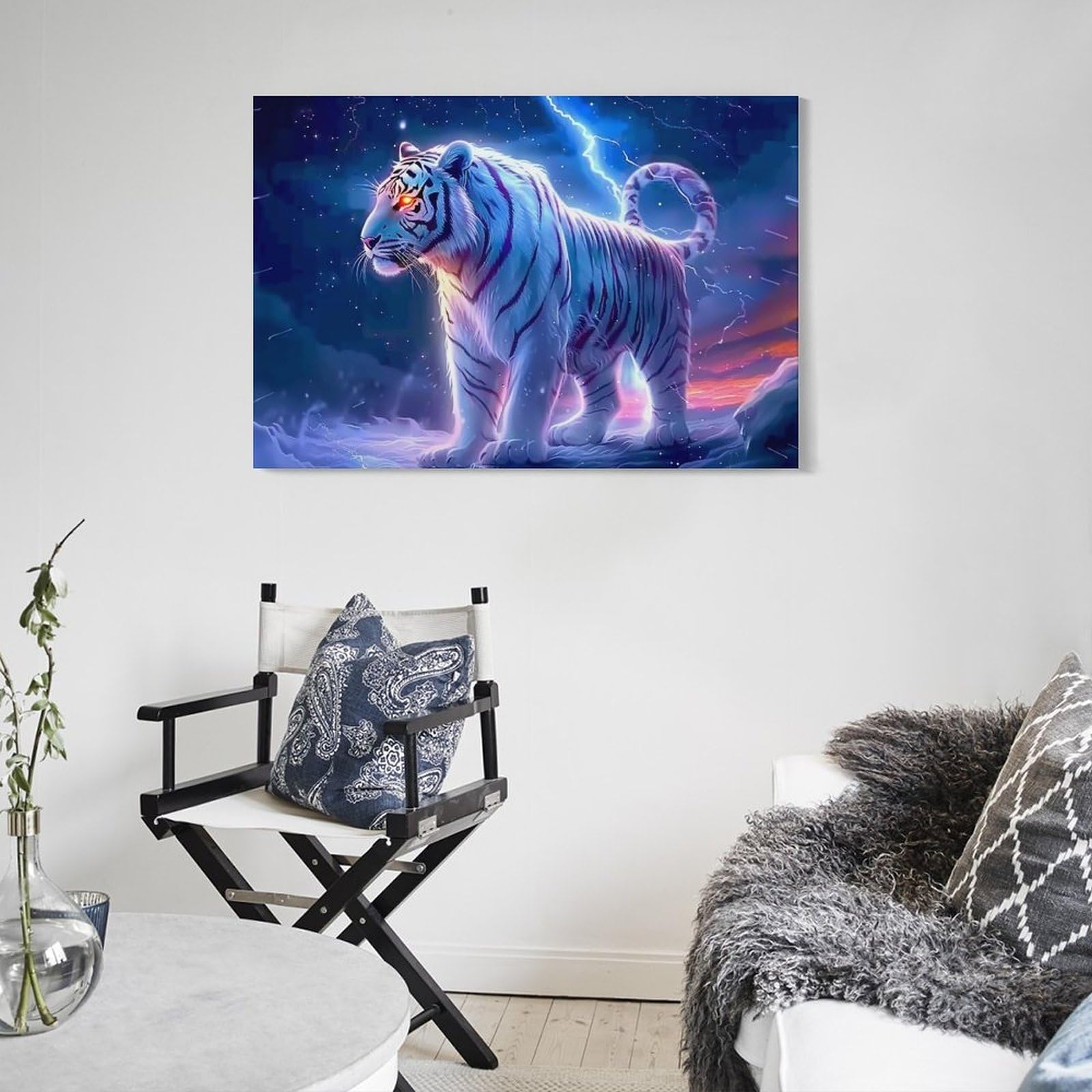 Amazon.com: Tiger Poster White Tiger Stripes Galaxy Lightning