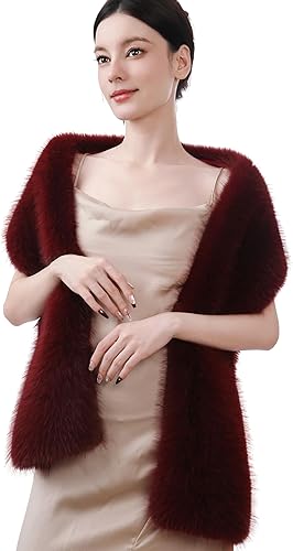 Miniatura 46 de Dikoaina Bufanda de piel sintética de invierno para mujer Blanco