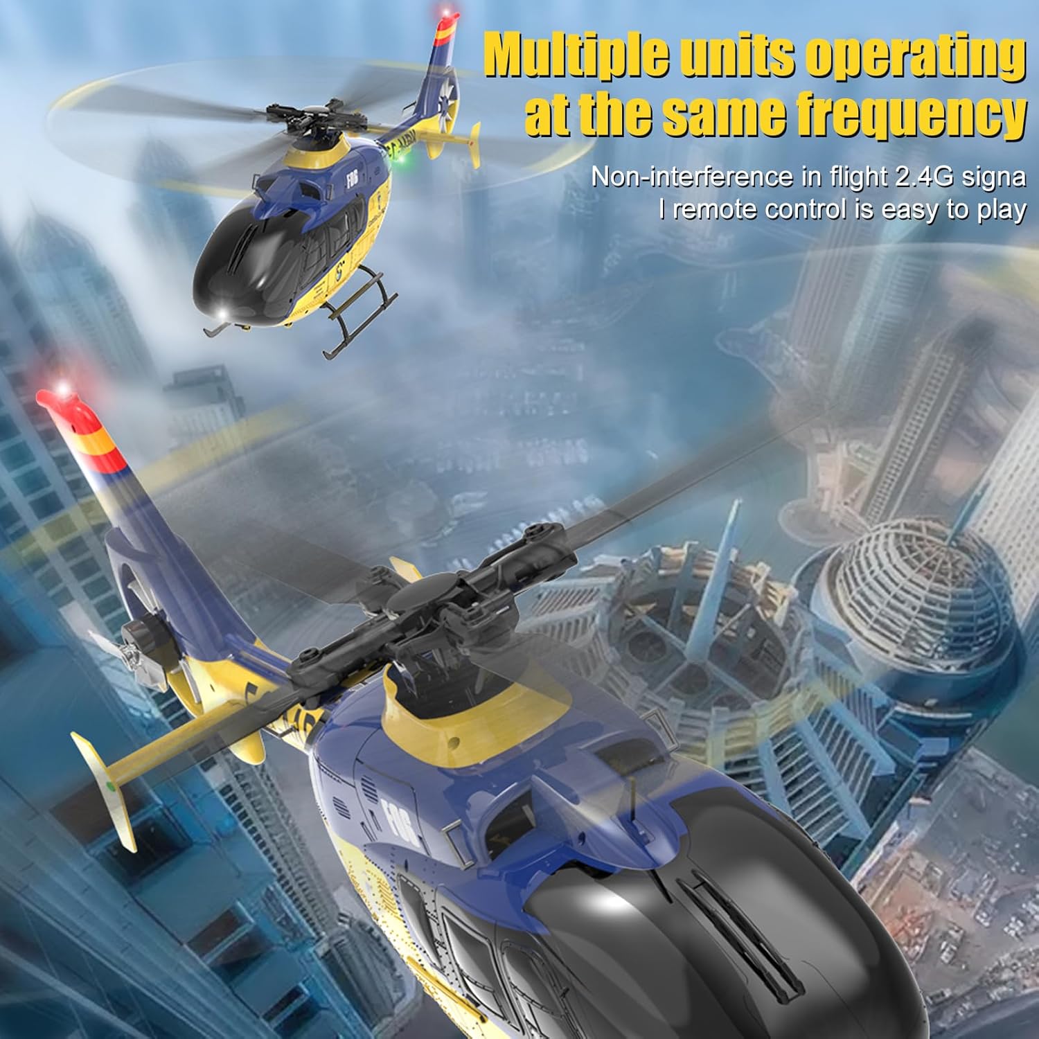 F06 Remote Control Helicopter, 6-Axis Gyro RC Helicopter with Brushless Motors, Altitude Hold, Optical Flow Positioning Function and LED Lights, 2.4GHz Mini Aircraft Toy for Teens Adults