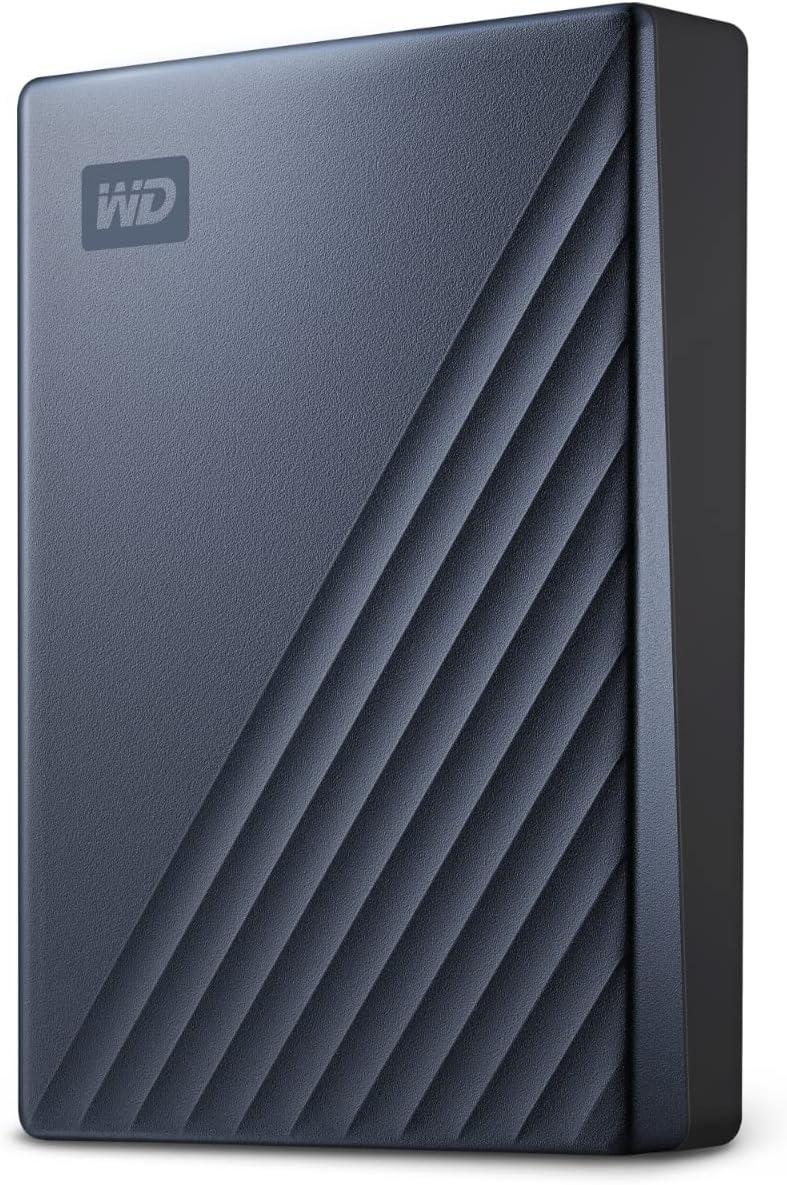 WD 2TB My Passport Ultra, Blue, Portable External Hard Drive, backup software with defense against ransomware, and password protection, USB-C and USB 3.1 - WDBC3C0020BBL-WESN
