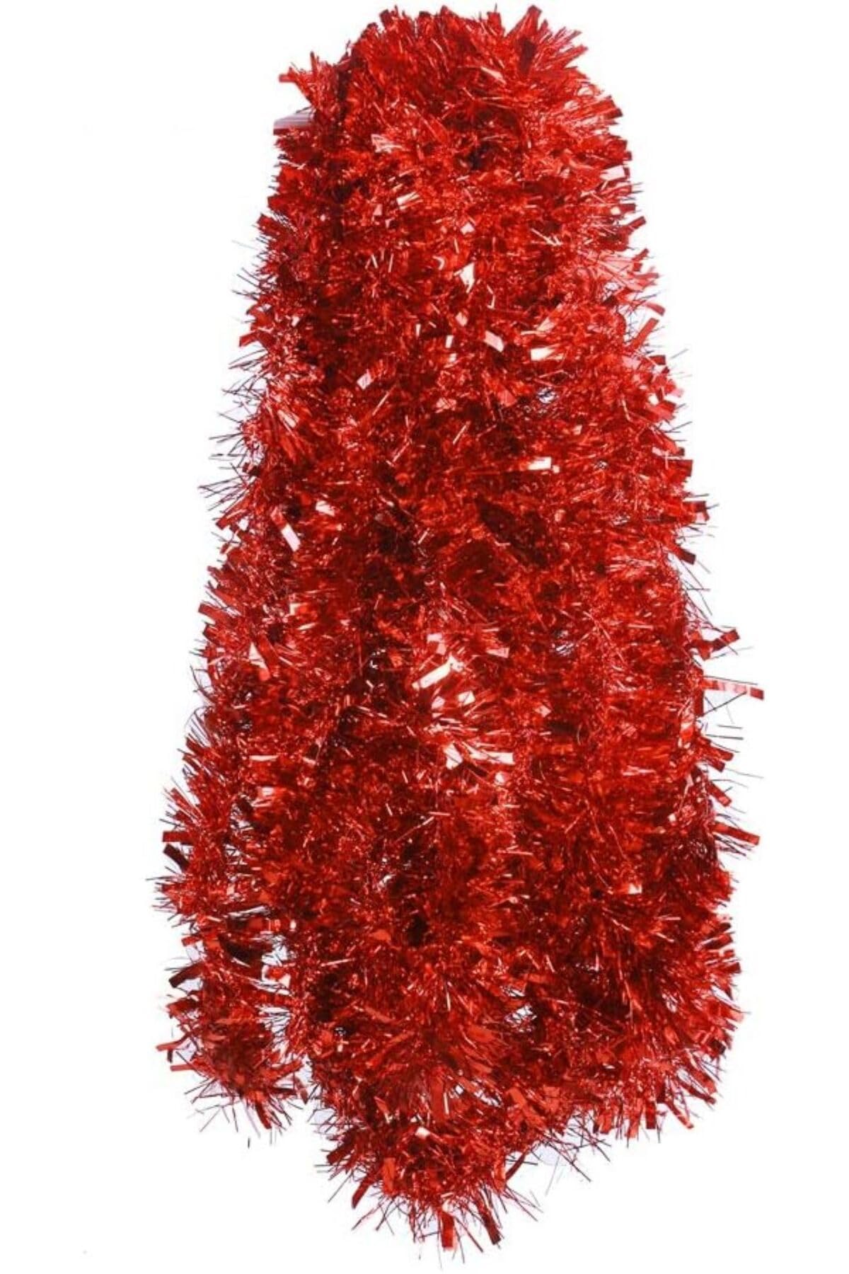 Yenigeldi 1 Adet 1.7 Metre Kırmızı Kalın Yılbaşı Püskül Süsü Tinsel Garland,Süs T77, Kırmızı