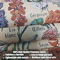 Vista 2 de Tapiz de flores vintage de 51 x 13 pulgadas, largo vertical para colgar en la pared, referencia ilustrativa botánica, tapices botánicos