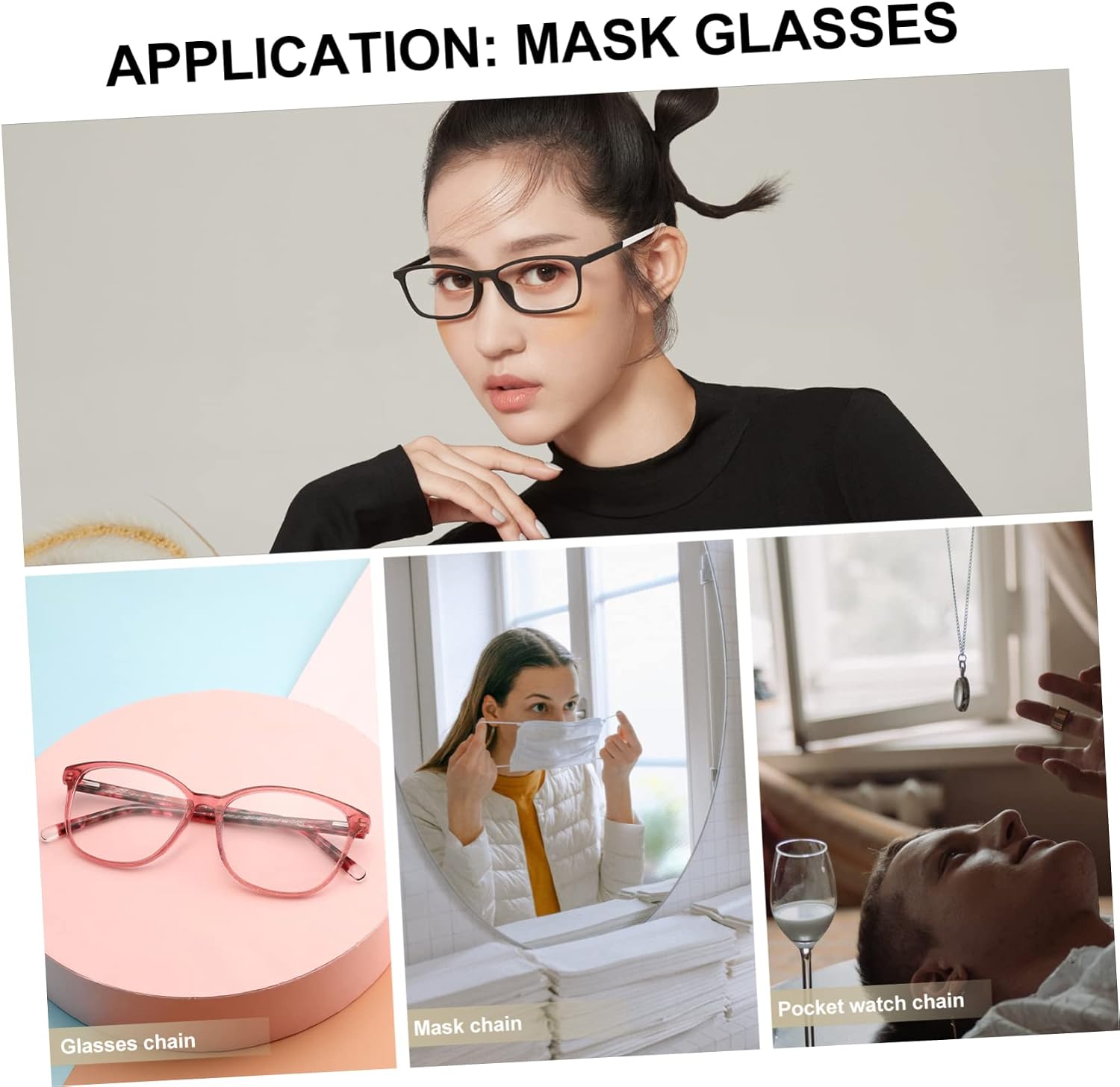 Eyeglasses Chain Necklace for Face Mask & Sunglasses Fashionable and Durable Eyewear Holder for Women