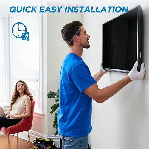 Miniatura 7 de Soporte de pared inclinable para TV de perfil bajo para televisores y monitores de pantalla plana de 13 a 42 pulgadas, soporte universal para