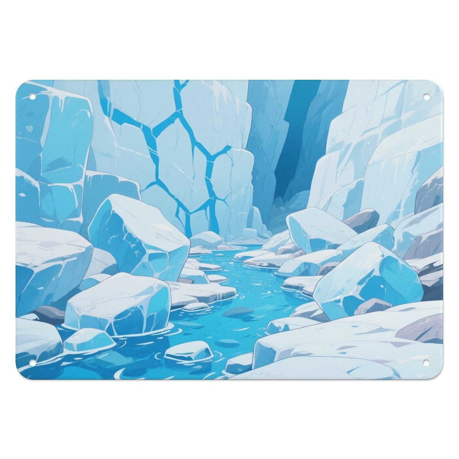 Fekiloot Style Glacier Canyon Wall Decor Iron Painting Metal Sign