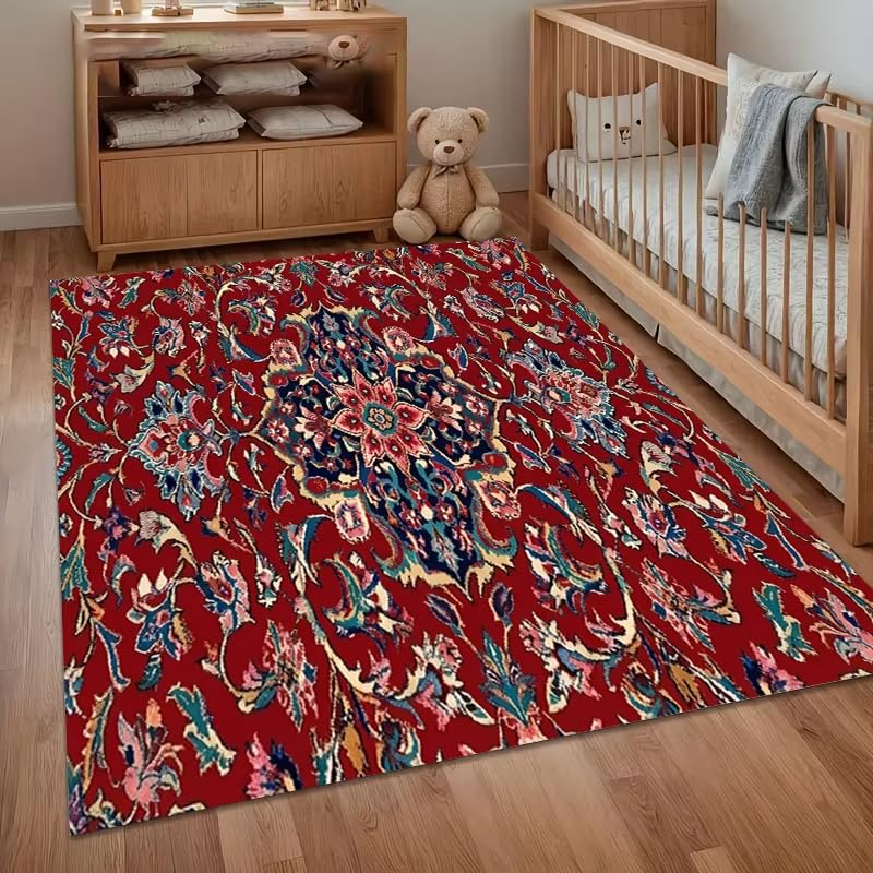 Tapis d'entrée à motifs rétro 40x80 cm pour couloir et salon
