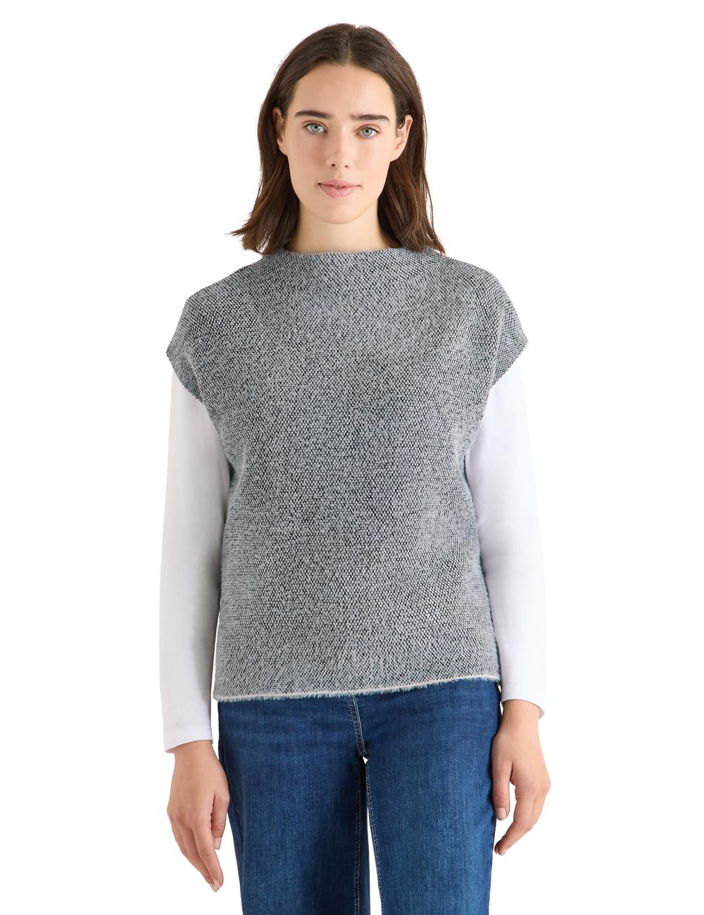 Cecil Damen 3017224 Two-Tone Federgarn Pullunder (1er Pack)