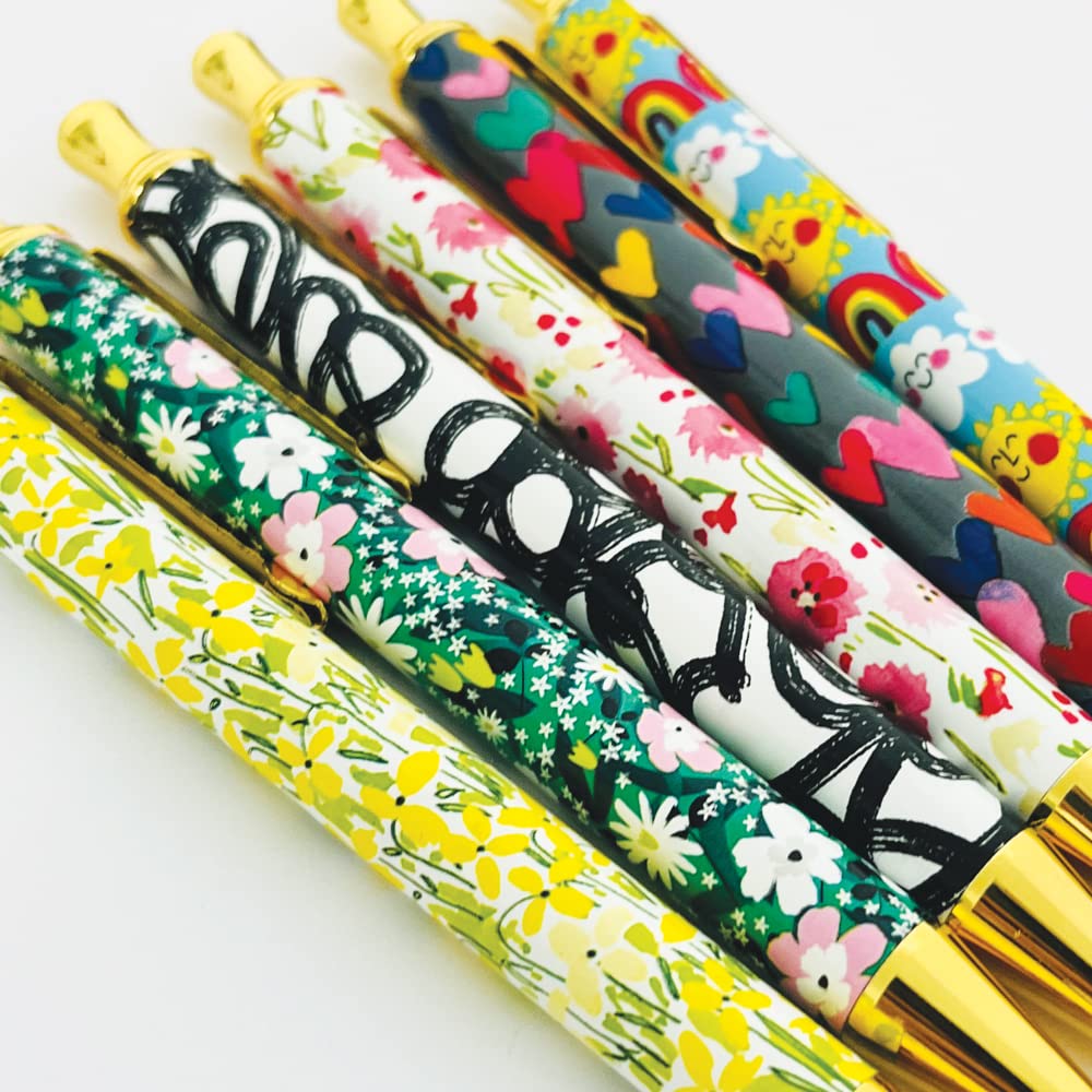 Rachel Ellen Boxed Retractable Ballpoint Pen - Black Ink (Colourful Hearts) BOXPEN12 - Image 4