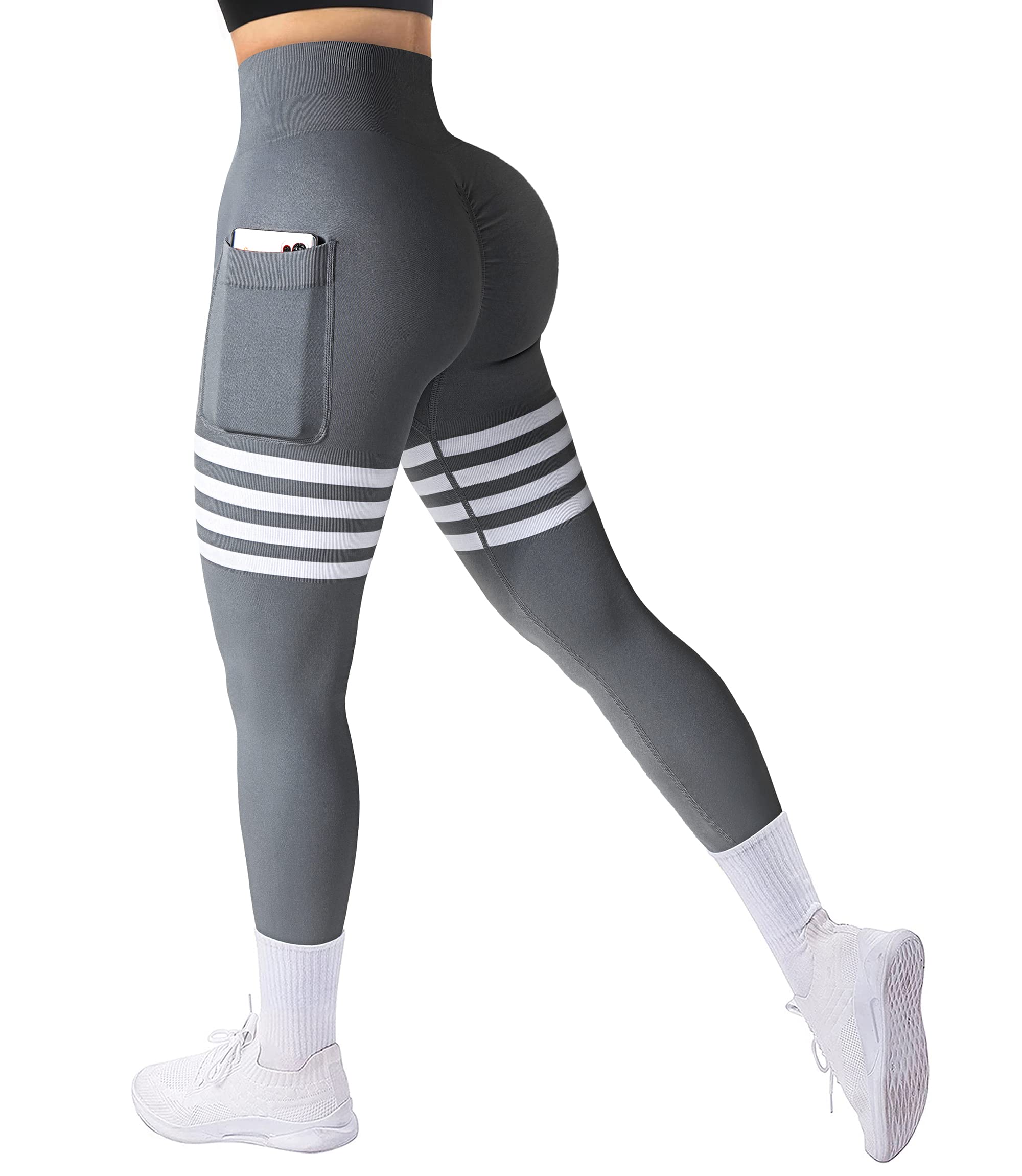 A AGROSTE Seamless Workout Leggings for Women Scrunch Butt Lifting Leggings Booty High Waisted Yoga Pants Gym Leggings