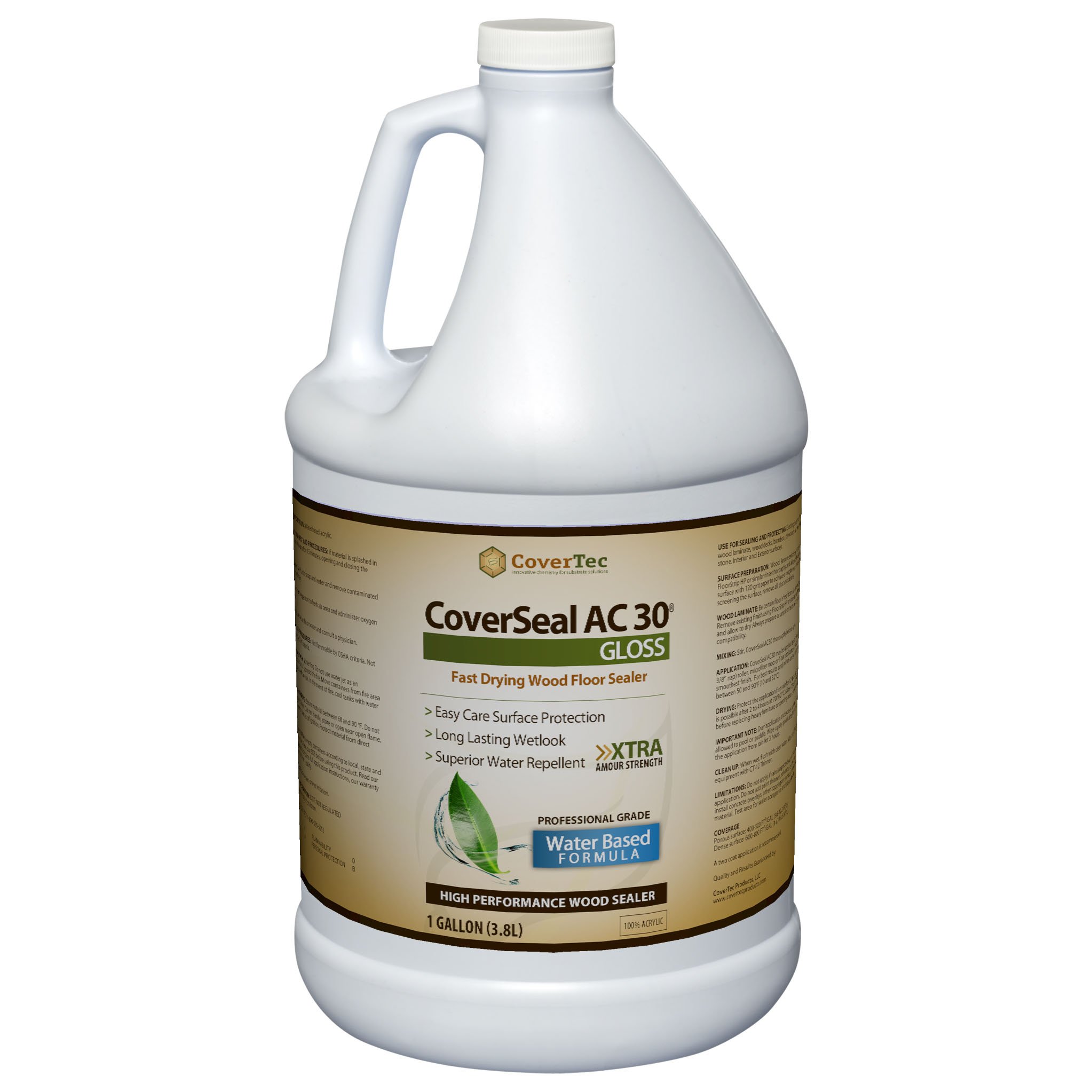 CoverTecCoverSeal AC30 Gloss Wood Sealer, Durable, Fast Setting, Water Based, UV Resistant (1 Gal - Prof Grade)