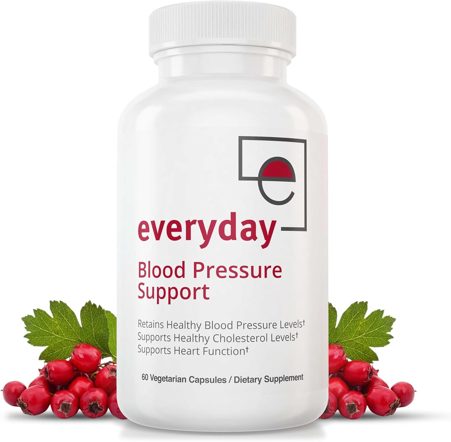 Everyday Blood Pressure Support and Hypertension Supplement – Hawthorn Berry, Arjuna, Magnesium, and Rauwolfia for Heart Health, Circulation, and Cholesterol Support (30 Day Supply, 60 Capsules)