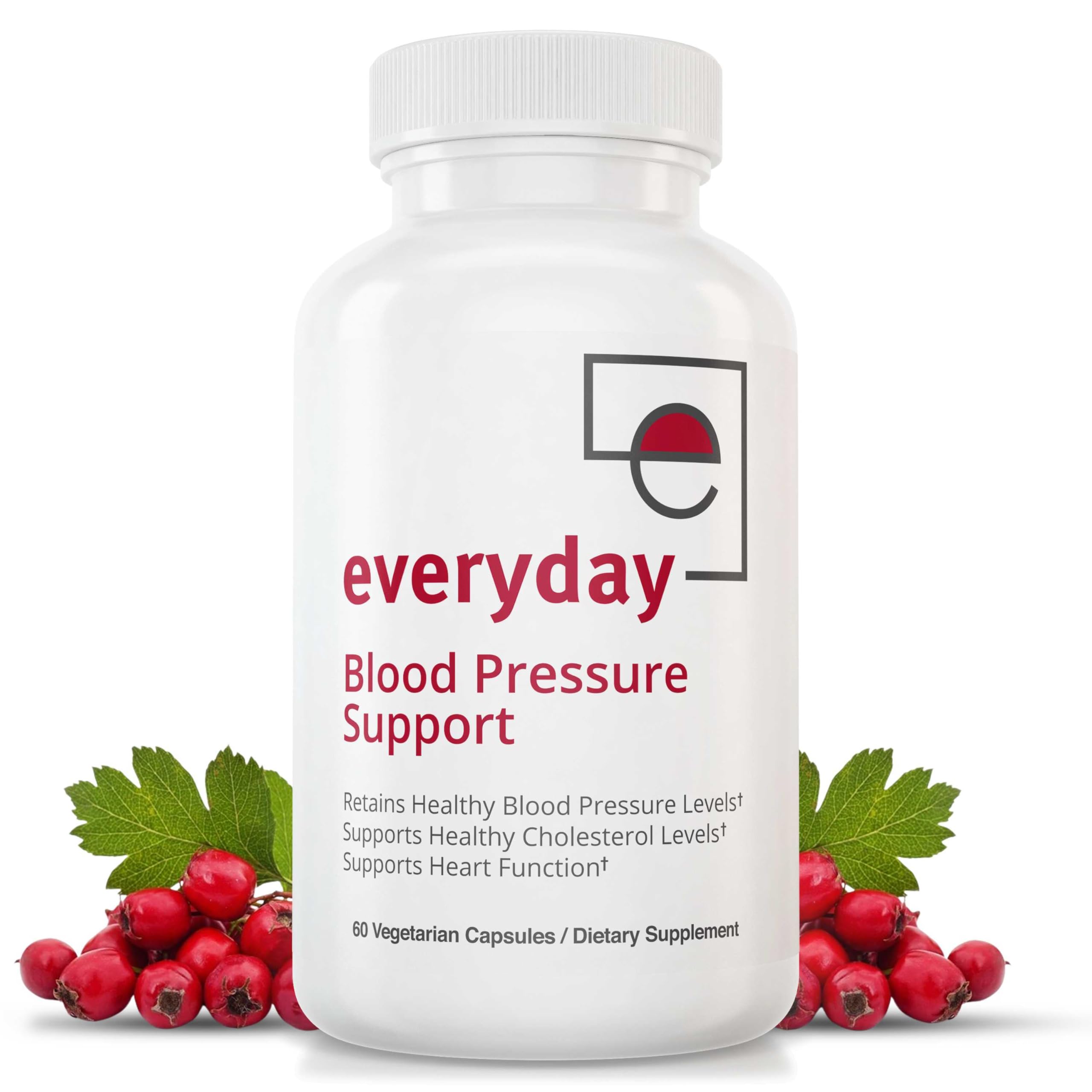 Everyday Blood Pressure Support and Hypertension Supplement - Hawthorn Berry, Arjuna, Magnesium, and Rauwolfia for Heart Health, Circulation, and Cholesterol Support (30 Day Supply, 60 Capsules)