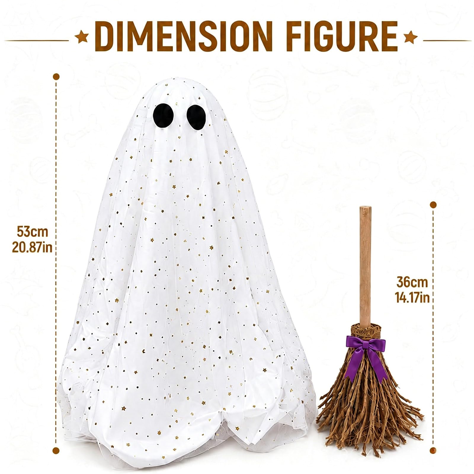 Set di bacchette di Halloween Decorazione da tavolo estetica in peluche ricamato Accessori per feste e fotografia Articolo per la casa e le vacanze Tavolo Unghie (One Size)