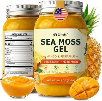 Sea Moss Gel Mango Pineapple - 18.5 oz Irish Seamoss Gel Vegan Superfood