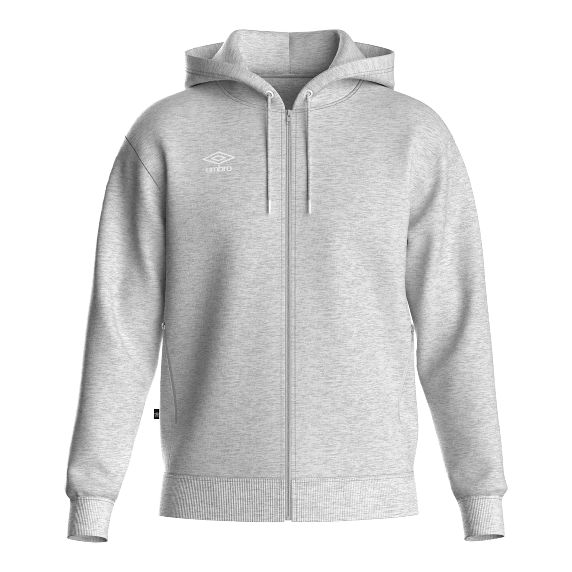 Umbro Mens Club Leisure Full Zip Hoodie (XXL) (Grey Marl/White)