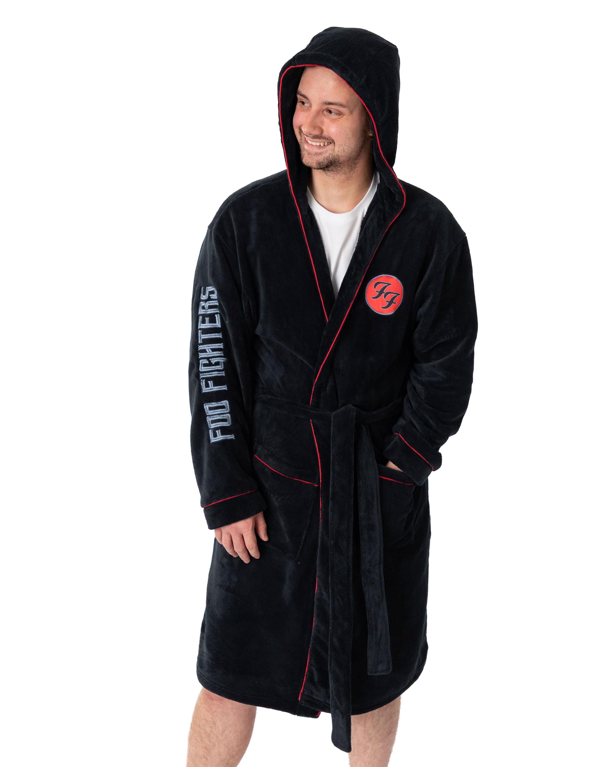 Foo Fighters Men's Hooded Bathrobe XL Black