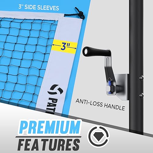 Miniatura 4 de Patiassy Professional Badminton Set with Carbon Aluminum Badminton Rackets Set of 4 Outdoor Portable Badminton Net with Winch System 2 Goose Feather