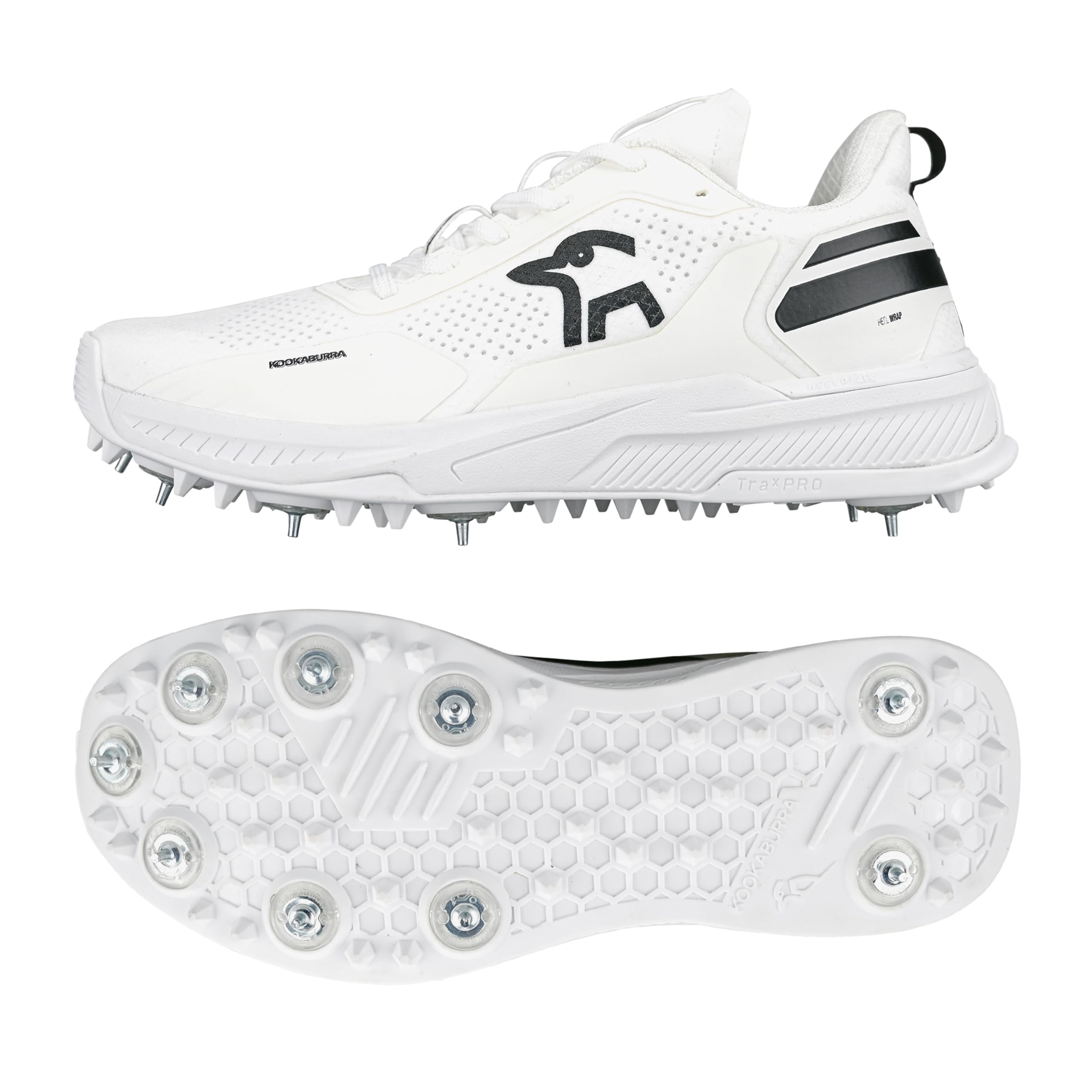 Kookaburra KC Players Spike Cricket Shoe - White/Black - 10