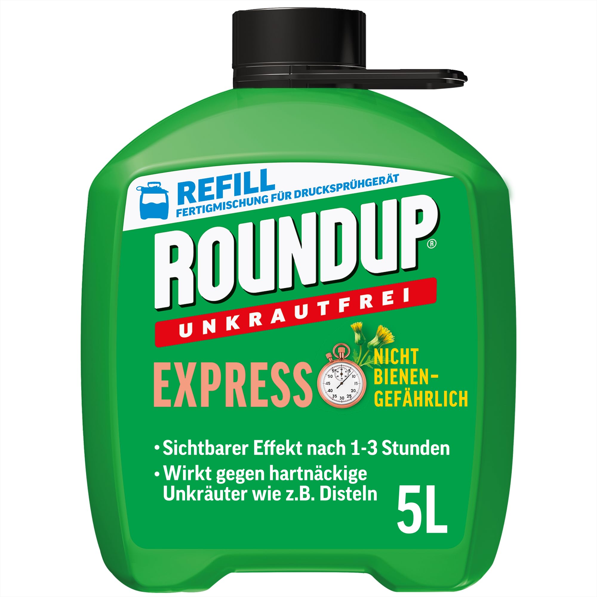 Roundup Unkrautfrei Express 5L Fertigmischung Nachfüllung Unkraut