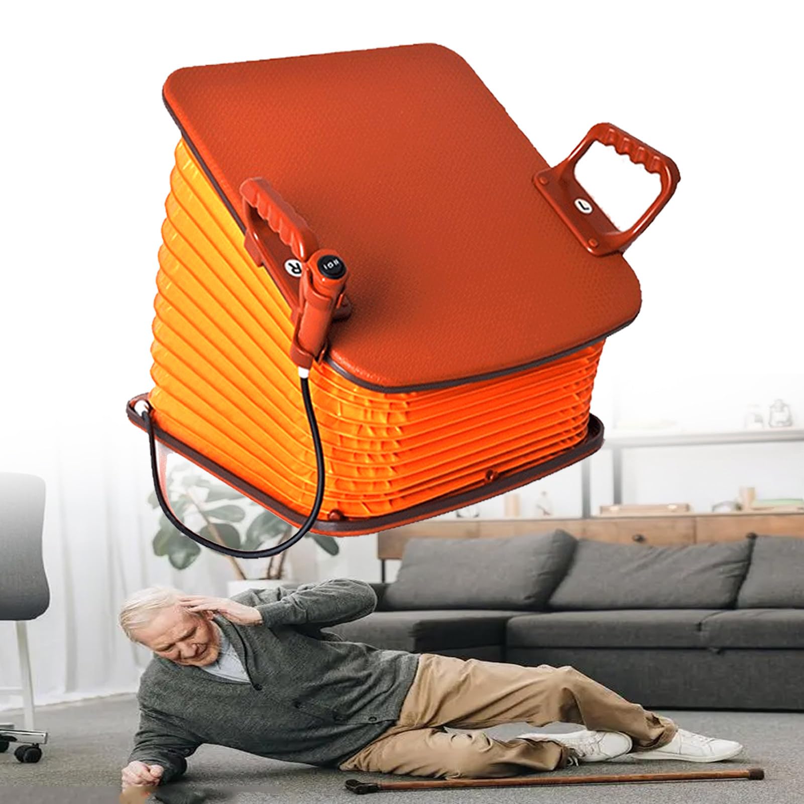 Asiento Elevador Inteligente portátil, cojín Elevador, Elevador de Silla y Soporte para levantarse del sofá, Silla con cojín Elevador eléctrico, cojín de Espuma viscoelástica y asa integrada
