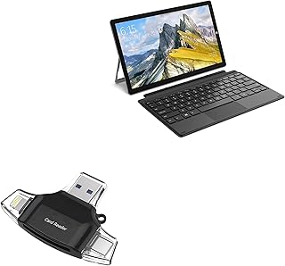BoxWave Smart Gadget Compatible with Teclast X16 - AllReader SD Card Reader, microSD Card Reader SD Compact USB for Teclast X16 - Jet Black
