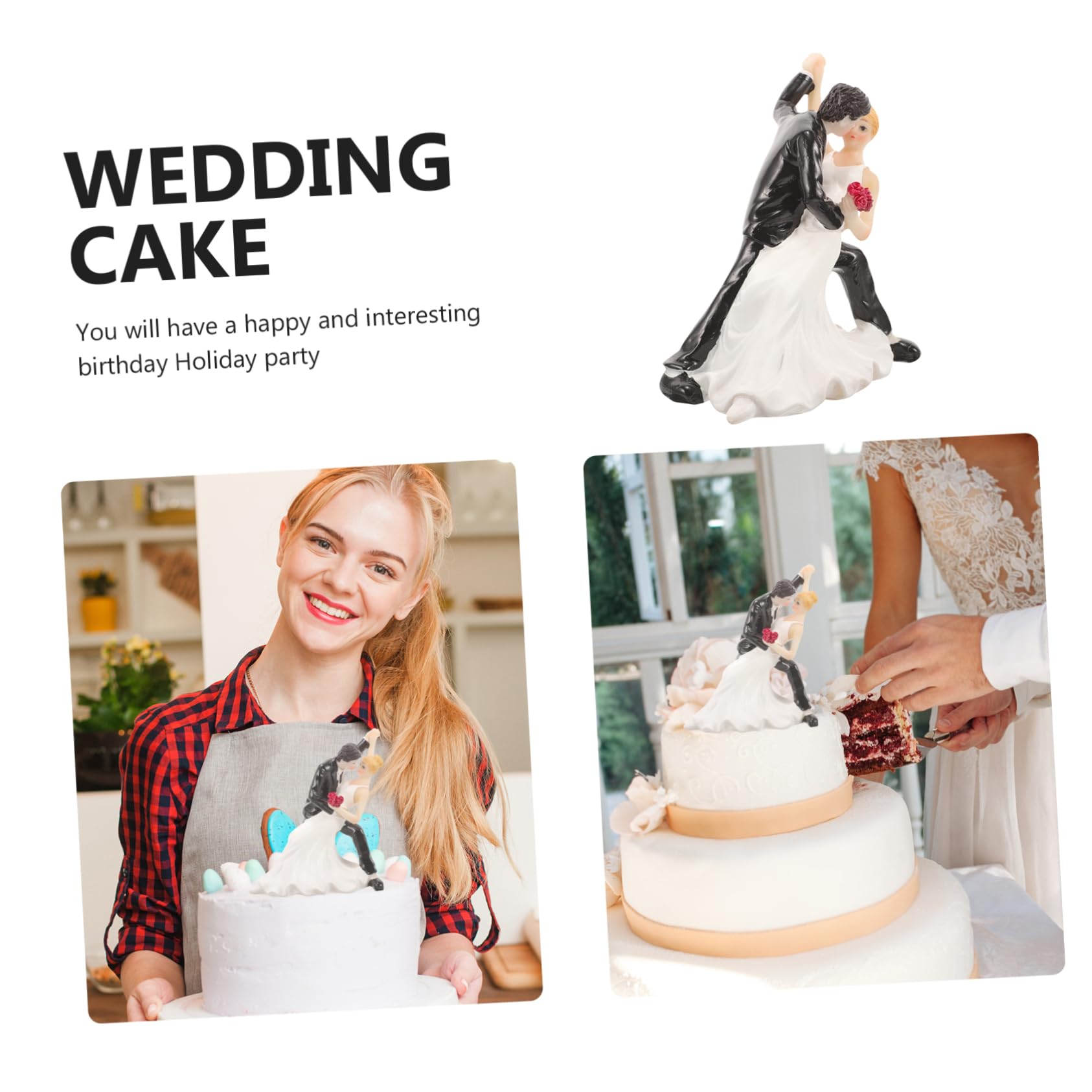 BESPORTBLE 2 Pezzi Cake Topper Sposini per Decorazione Torte Nuziali Leggero e per Matrimoni e Design e Finitura