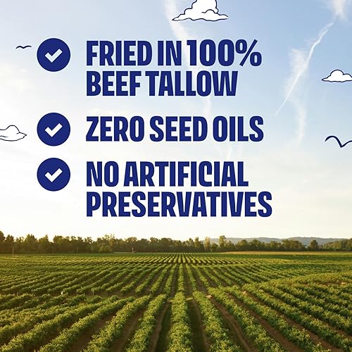 Miniatura 4 de Tasty Nate's Beef Tallow - Papas fritas con sabor a barbacoa para el día del juego, fritas en 100% sarga de ternera, papas fritas sin aceite de