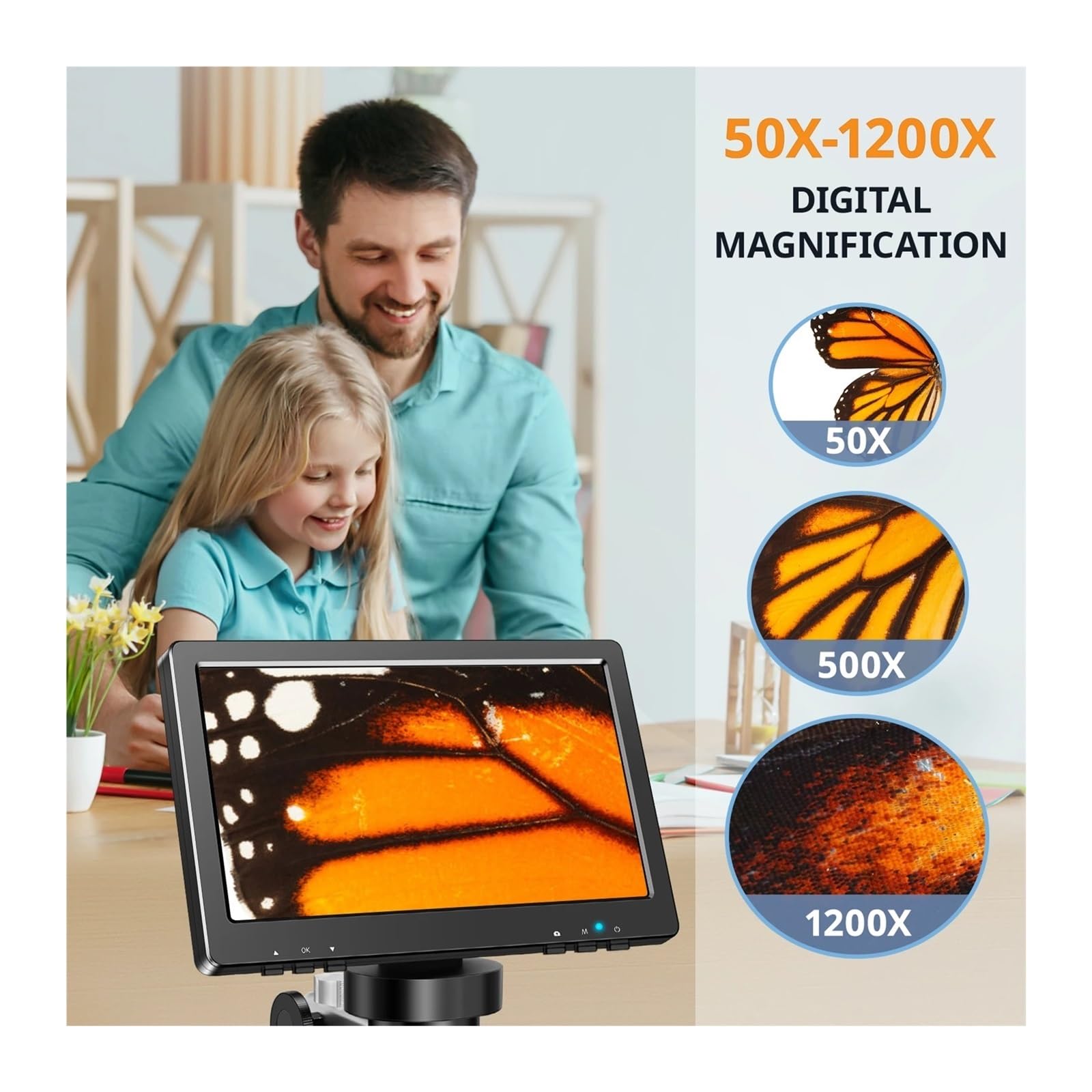 Mikroskop cyfrowy 1200-krotny zoom 12 MP HD mikroskopy elektroniczne aparat lupa do lutowania naprawy telefonu