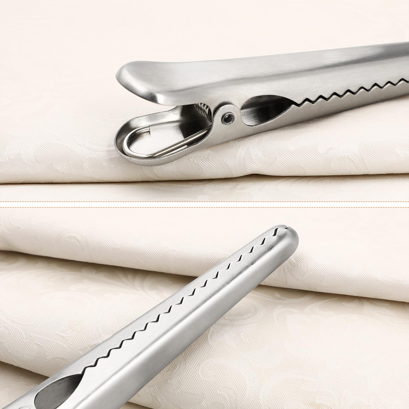Set 6 Pezzi Clip Sigillanti per Sacchetti Alimentari in Acciaio Inossidabile Argento, Facili da Pulire e Uso Domestico in Cucina