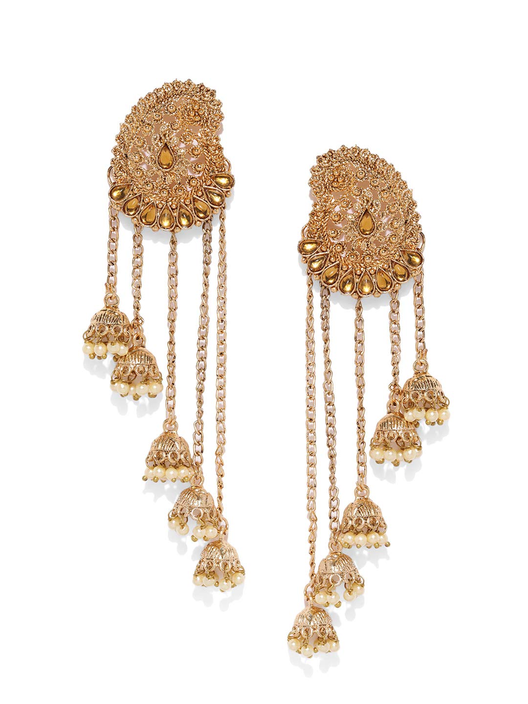 See full amazon price history chart for Zaveri Pearls Antique Gold Tone Dangling Jhumki Drops Earring For Women-ZPFK9283 Zaveri Pearls Antique Gold Tone Dangling Jhumki Drops Earring For Women-ZPFK9283 (B081N4L6B6) Amazon Price History, Amazon Price Tracker