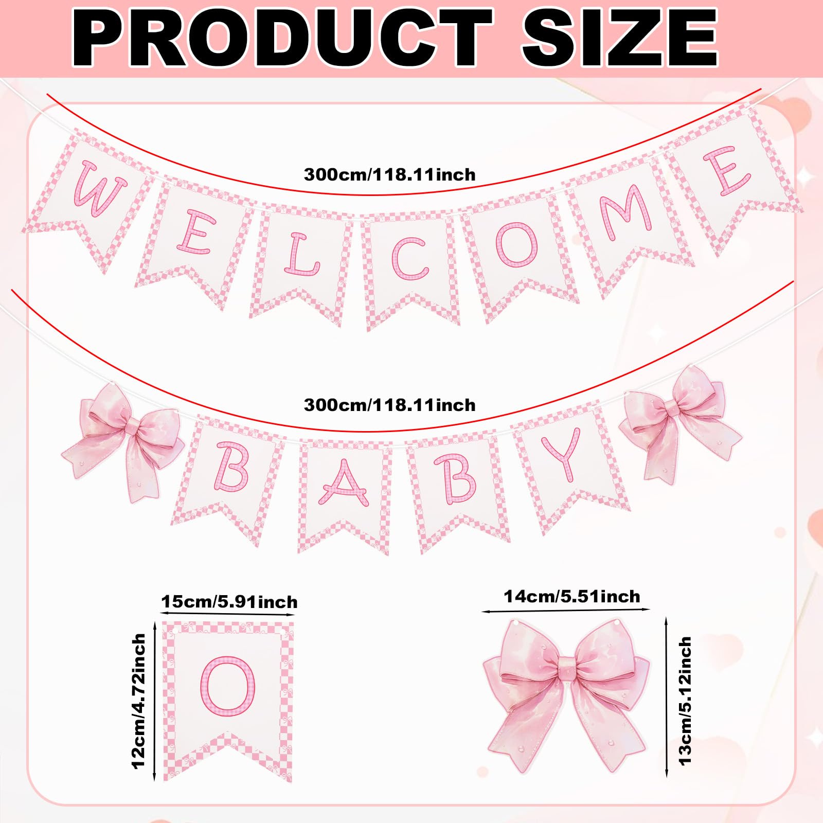BOXOB 2pcs Welcome Baby Banner - Image 2