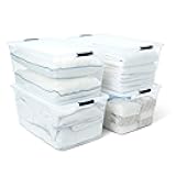 Rubbermaid Cleverstore 95 Qt Clear Storage Bins with Lids, 4-Pack, Stackable, BPA-Free, Made in USA