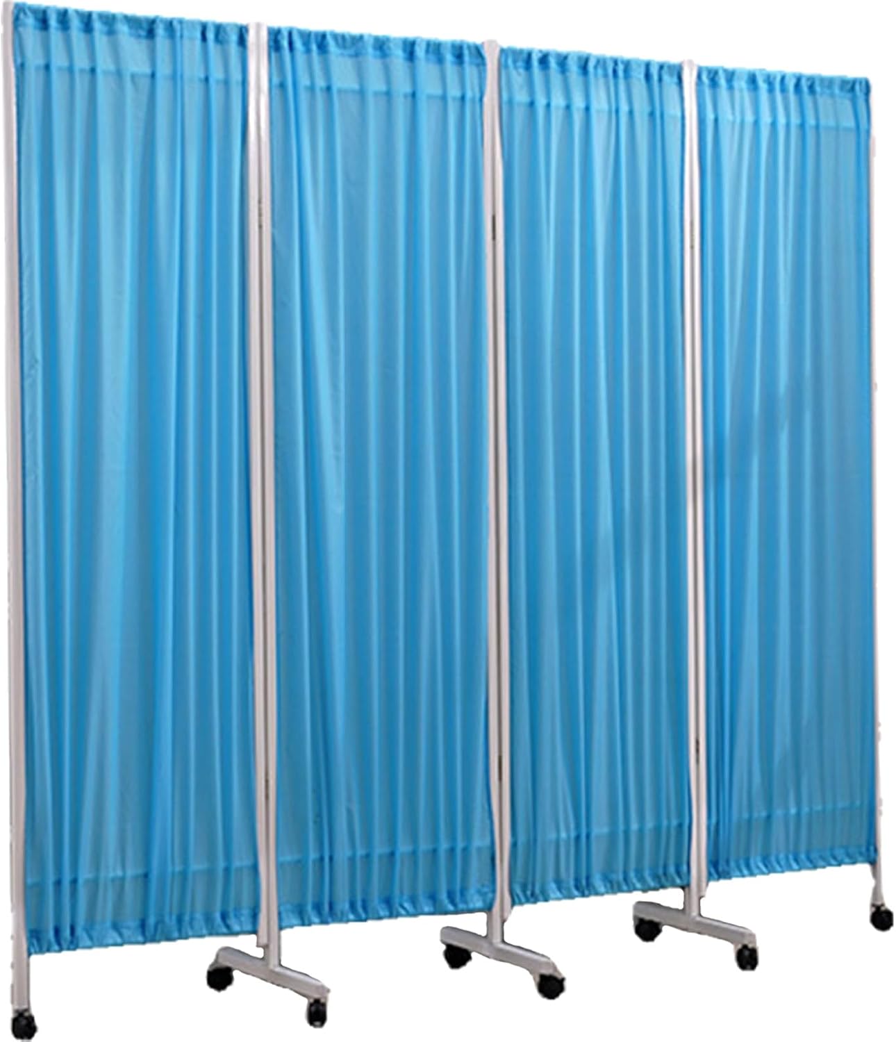Medical Privacy Screens, 4 Panel - Folding & Movable Design for Hospital Clinics - Adjustable & Foldable Indoor Divider Screen,Blue