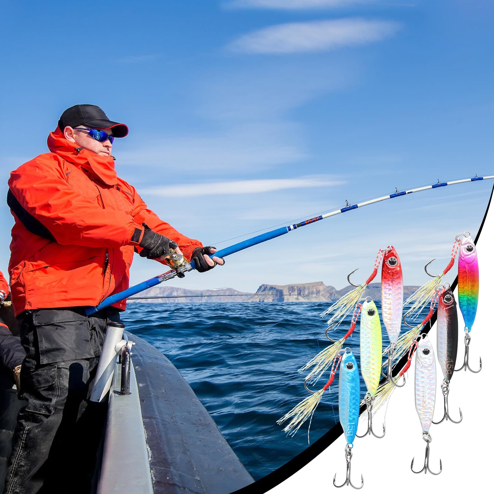 6 Pezzi Esche Artificiali da Pesca, 15g Pesca Popper Lure, Esca da Pesca Artificiale Spinning, 3D Esche Artificiali Spinning Mare per Acqua Dolce, Acqua Salata