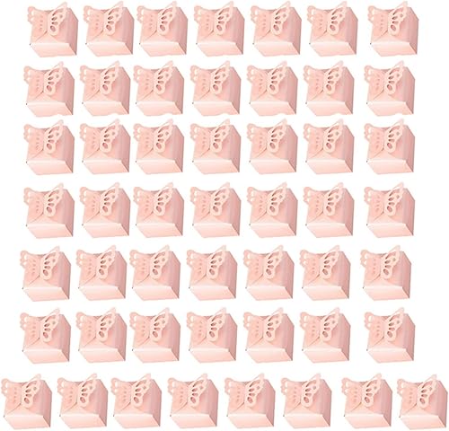 TOPINCN 50 cajas de regalo de mariposa rosa para niña, baby shower, mariposa, caja de dulces, decoración de fiesta, boda, cumpleaños, pequeñas cajas