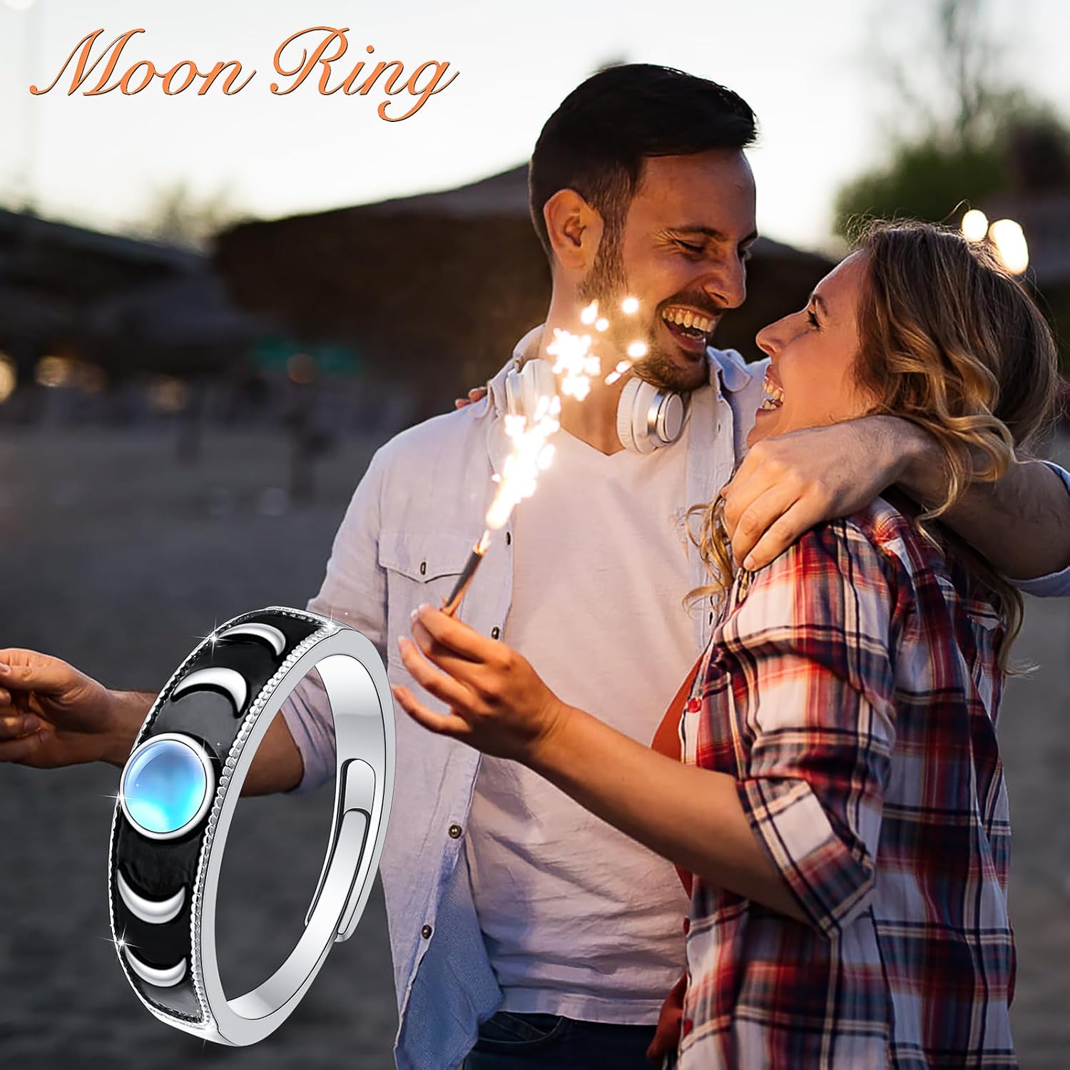 Moon Phase Ring Sterling Silver S925 Crescent Moon Ring for Women/Men Vintage Jewelry Gifts for Mothet's Day Thanksgiving Day Memorial Day Valentine's Day Birthday (Adjustable size)