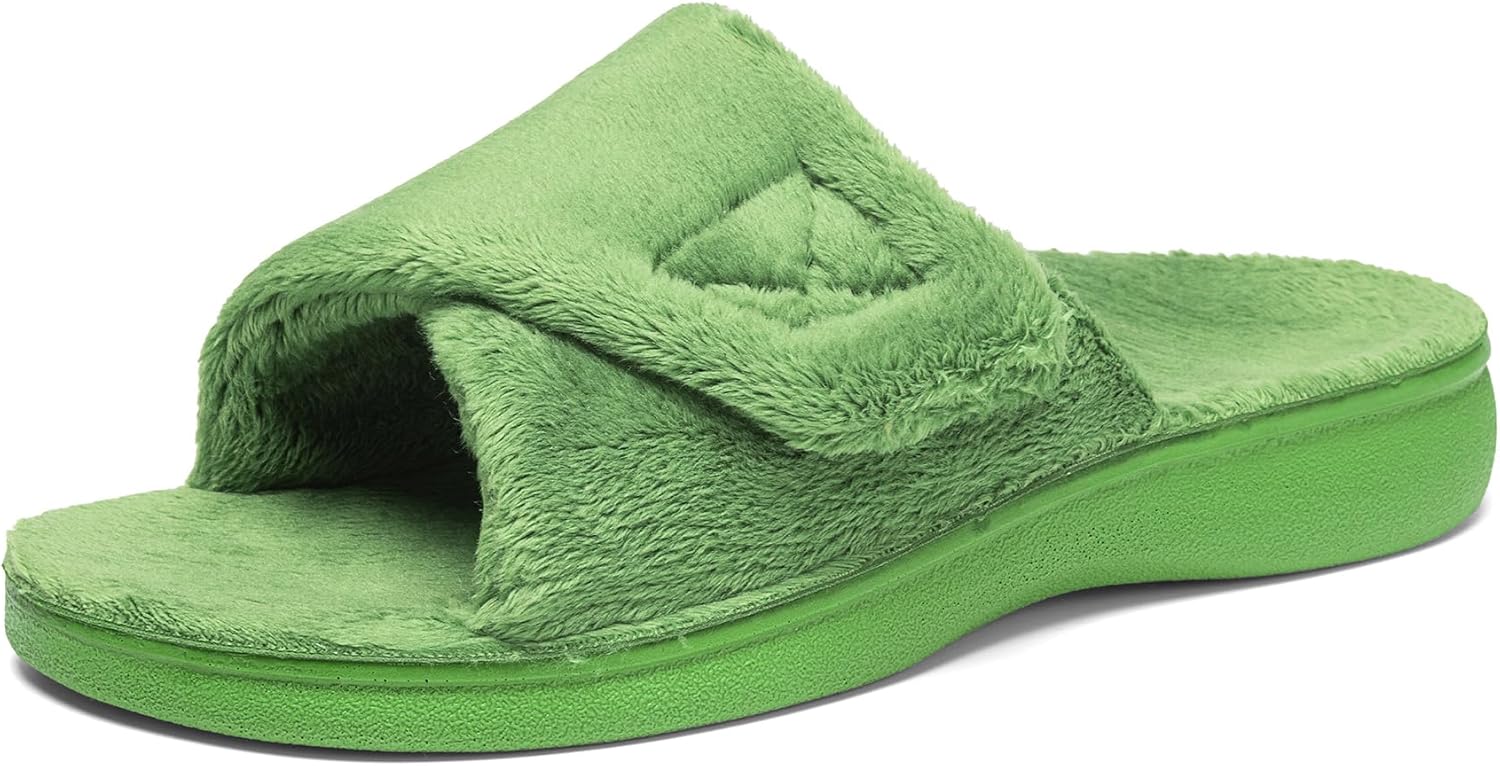 SOLLBEAM Women's Plantar Fasciitis Fuzzy House Orthopedic Adjustable Slippers With Arch Support Orthotic Heel Cup Sandals For Ladies - Image 3