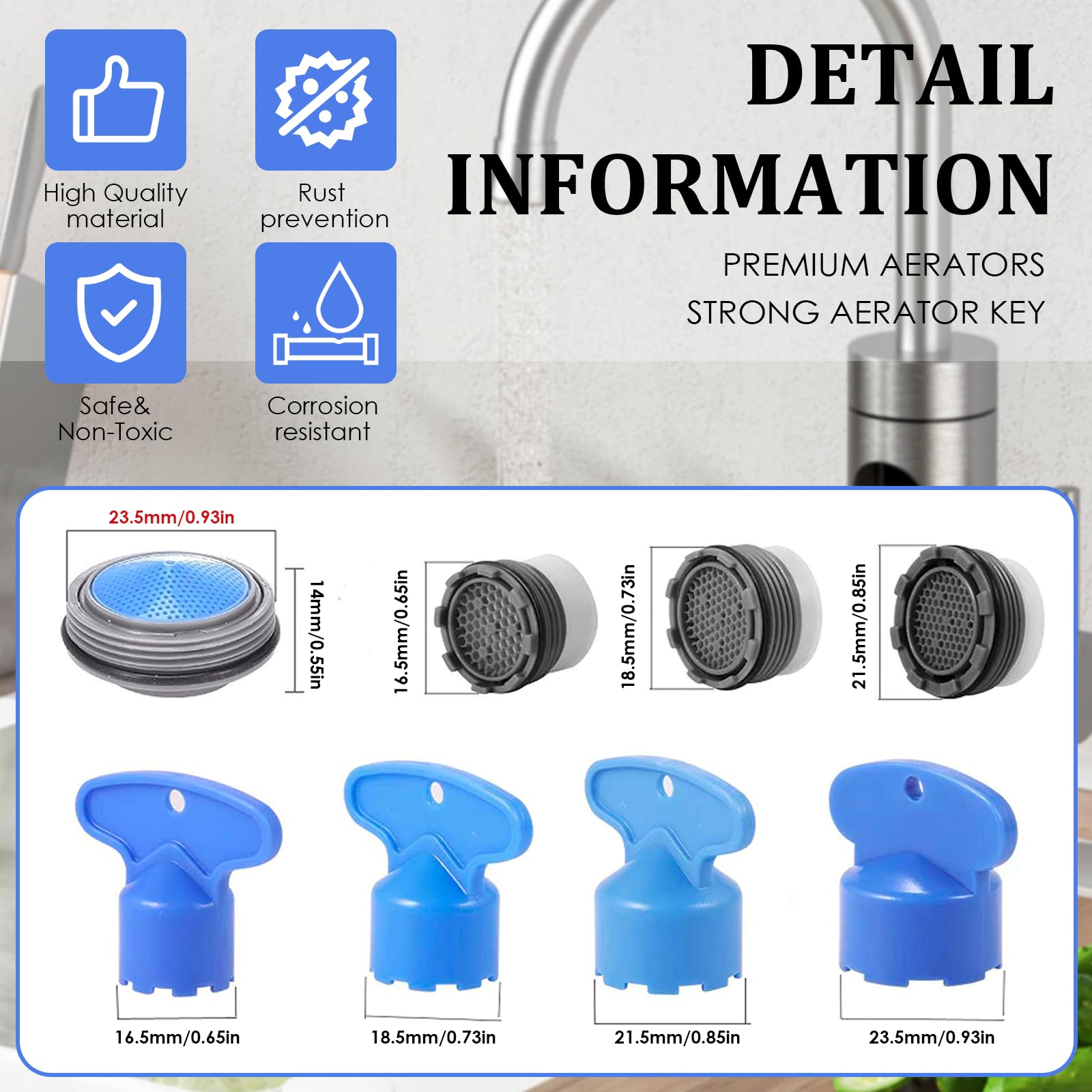 Aérateurs De Robinet économiseur D'eau M24, 5 Pièces, Régulateur De Robinet D'eau, Pièces D'eau De Salle De Bains, élément Clé à Buse De Mélange