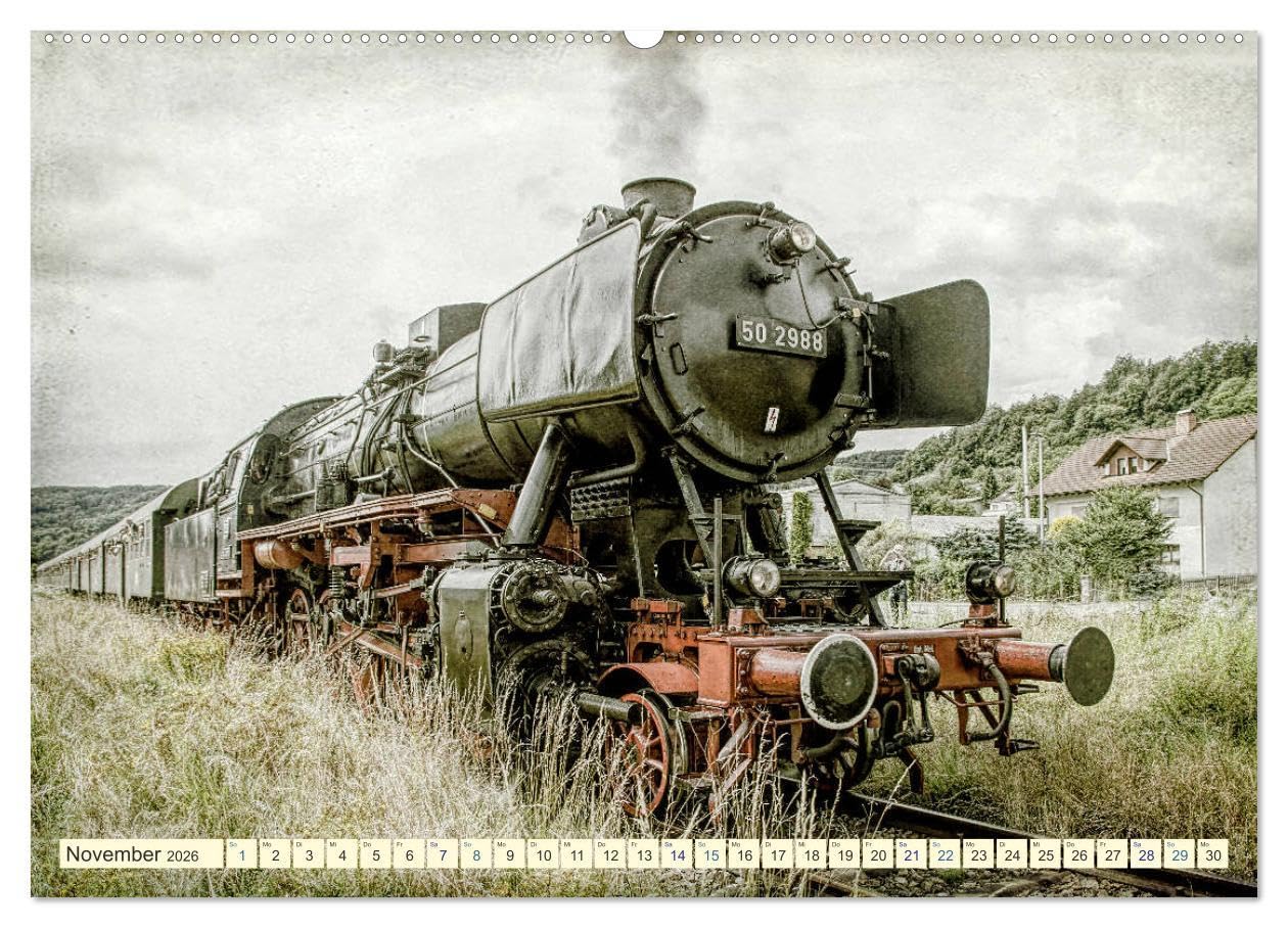 Dampfloks - eindrucksvolle Lokomotiven (hochwertiger Premium Wandkalender 2026 DIN A2 quer), Kunstdruck in Hochglanz: Dampfloks für Lokfans (CALVENDO Mobilitaet)